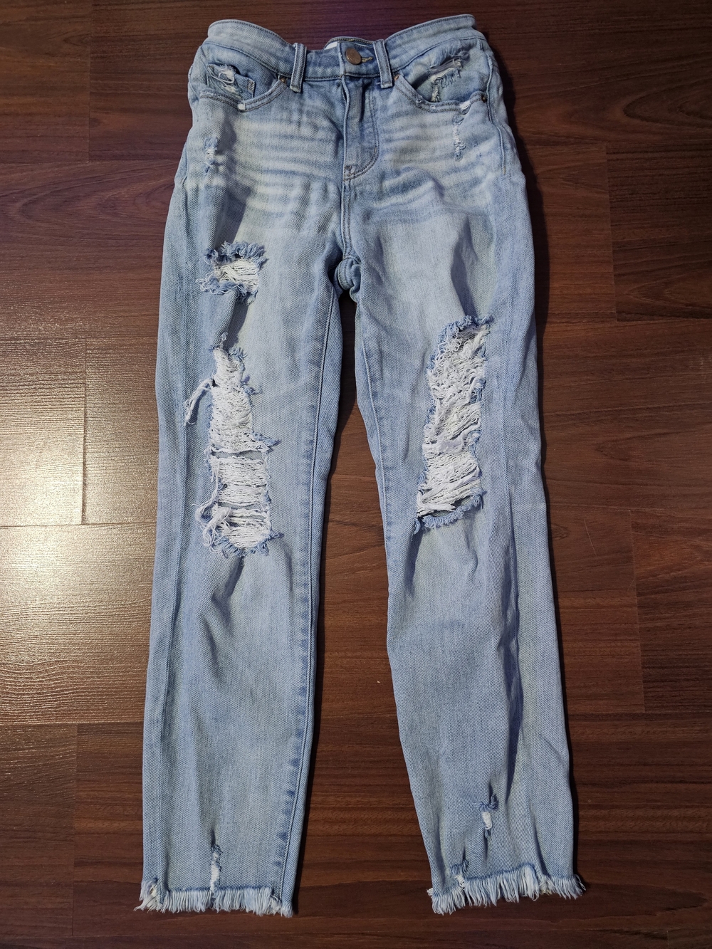 BKE Light Blue Distressed Boyfriend Jeans